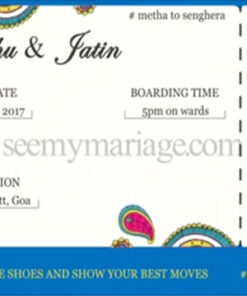 Wedding Travel Ticket - A Simple Blue Theme Boarding Pass Animated Destination Wedding Save The Date Invitation Video