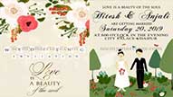 Two Souls - A Beautiful Couple With Nature, Flying Butterflies And Colorful Flowers Animated Save The Date Wedding Invitation V