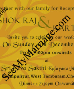 Golden Flowers - A Modern Yellow Theme Wedding Save The Date Whatsapp E-card