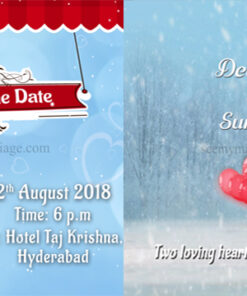 Engagement Invite - Classy Sky Blue Lillys Theme Animated Modern Save The Date Video E-card