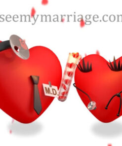 Love Specialists - Beautiful Doctor Couple With Heart Pulse And Sparkle Crackers Background Save The Date Wedding Invitation Vi