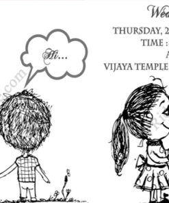 Lovely Boy And Lively Girl - Sketch Type Cartoon Animated Black And White Theme Wedding Save The Date Invitation Video E-card
