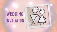 Evergreen Couple - Funny Zoo Zoo Type Cartoons Character Describing Stickman, Rainbow Animated Creamy Sparkle Theme Blinking Invitation