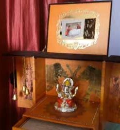 Auto Play Lcd Screen Luxury Cupboard Type Indian Traditional Video Wedding Card With Ganesh Statue