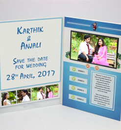 Blue Theme Button Type Medium Size Video Wedding Invitation Brochure