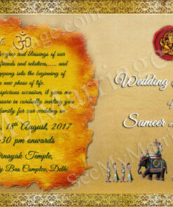 Subhalekha - South Indian Theme Traditional Wedding Invitation Whatsapp E-card Greeting