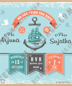 Anchored In Love - Colorful Ribbons Decorated Wedding Save The Date Invitation Whatsapp E-card