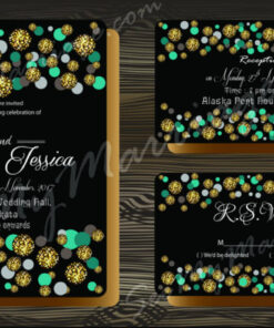 Black Beauty - A Golden Flares Decorated Trendy Save The Date Whatsapp Invitation E-card