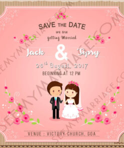 My Promise To You - Pink Theme Wedding Save The Date Whatsapp E-card Invitation