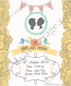 Showered With Love - Birds And Floral Decorated Wedding Save The Date Whatsapp Invitation E-card