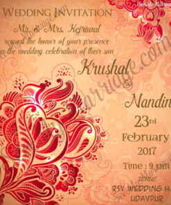 Hibiscus Heaven - Red Theme Royal Wedding Whatsapp Invitation E-card