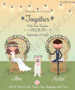 Final Destination - Save The Date Wedding Whatsapp Invitation E-card With Cartoon Couple