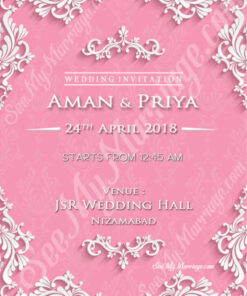 Awesome Creamy Pink Theme Royal Wedding Save The Date Invitation E-card Invitation For Whatsapp