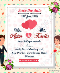 Blushing Bride - Colorful Christian Theme, Hearts Decorated Save The Date, Wedding E-card Invitation