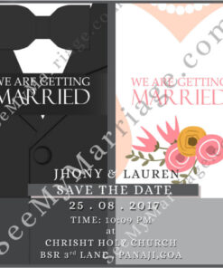 Mr. He And Miss. She - Getting Hitched Save The Date Wedding Whatsapp E-card Invitation