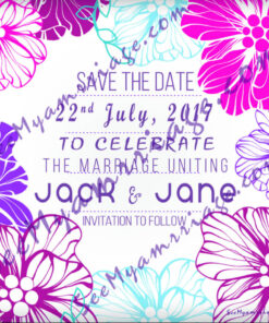 Flower Garden - Colorful Floral Decorated Save The Date Whatsapp E-card Invitation For Engagements And Weddings