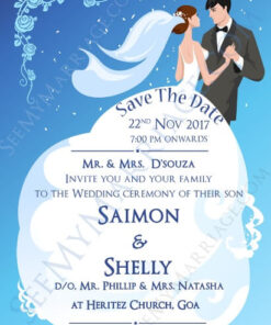 Men In Black - Women In White :  A Beautiful Marrying Couple Wedding Save The Date Whatsapp E-card Invitation