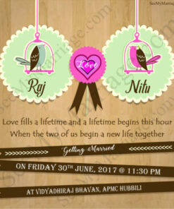 Twitter Birds - A Stylish Chocolate Theme Wedding Save The Date Whatsapp E-card Invitation