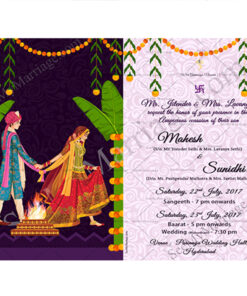 Ayushman Bhava - A North Indian Style Traditional Couple Wedding Save The Date Invitation Whatsapp E-card