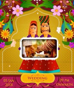 Traditionally Yours - A Royal North Indian Style With Cartoon Couple Inviting Wedding Save The Date Video