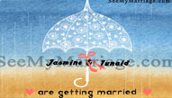 Romantic Rain - With Modern Umbrella Animated Save The Date Invitation Video