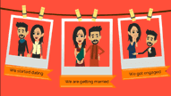 North Indian Love Story - Cute Cartoon Couple Wedding Save The Date Invitation Video