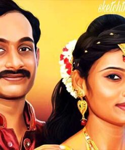 Cariccature Painting Sketch For Couples - Annvirsary, Wedding gift