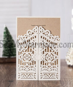 Simple Laser Cut Wedding Card - Pack Of 100