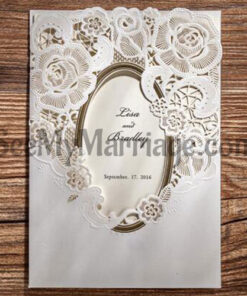 Royal & Frame Type Laser Cut Wedding Invitation Card - Pack Of 100