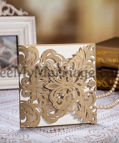 Royal & Stylish Color Laser Cut Wedding Invitation Card - Pack Of 100