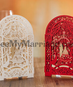 3d Type Laser Cut Wedding Card - Pack Of 100