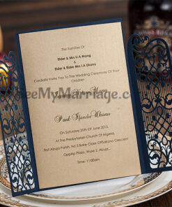 Modern High Quality Laser Cut Wedding Invitation Card - Pack Of 100