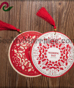 Rounded Laser Cut Wedding Invitation Card - Pack Of 100