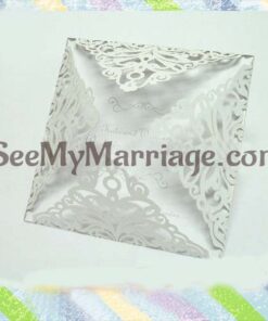 White Elegant Laser Cut Wedding Invitation Card - Pack Of 100