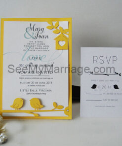 Yellow Color Laser Cut Wedding Card - Pack Of 100