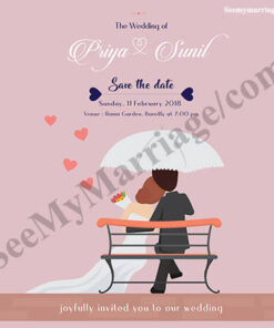 Joyful Love - Christian Cartoon Theme Save The Date E-card For Instagram