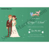 Green Theme Cartoon Type Wedding Save The Date E-card For Whatsapp