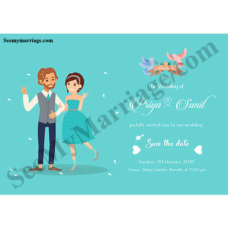 Guess The Date - Save The Date Cartoon Modern Theme Whatsapp Save The Date E-card For Wedding