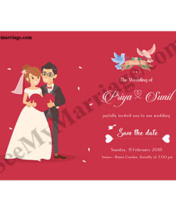 Feel My Heart - Beat Cartoon Christian Theme Save The Date E-card For Whatsapp