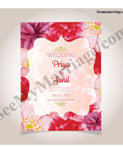 Slurry Hibiscus Theme Wedding Save The Date E-card For Whatsapp