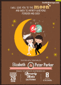 Moon Cradle - Awesome Swinging Moon With Smiling Cartoon Couple Falling Stars Animated Wedding Save The Date Invitation Whatsap