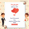 Welcomes You - To Our Wedding Save The Date Cartoon Characters Animated Invitation Gif