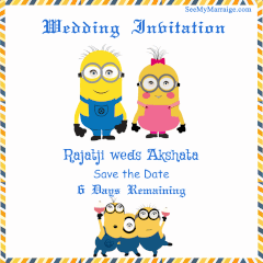 Minions - Couple Save The Date Wedding Invitation Gif