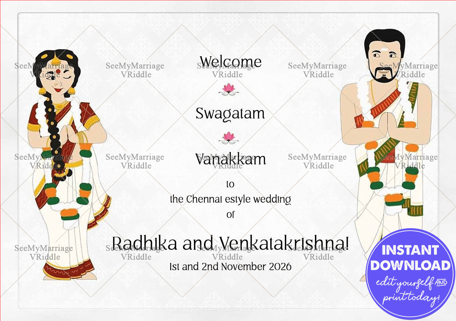 Will You Be Mine - Simple Flower Designed Model Tamil Invitation E-card