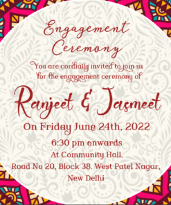 Blue Mandala Theme Punjabi Wedding Video Invitation