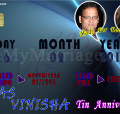 Atm Card Type Anniversary Designed Model Invitation E-card