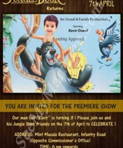 The Jungle Book - Premiere Show Model Invitation E Card With Tarzan And Ballu