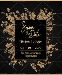 Black And Gold Theme Wedding Card