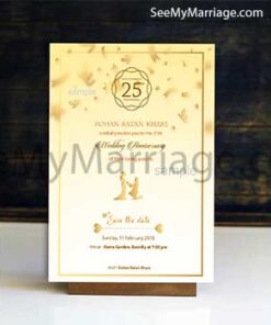 Falling Brown Leafs - Yellow Theme Save The Date E-card