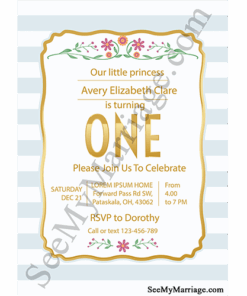 Turning One Vintage Spring Theme 1st Birthday Cream Color Retro Save The Date E-card Invite